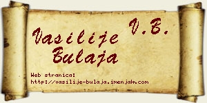 Vasilije Bulaja vizit kartica